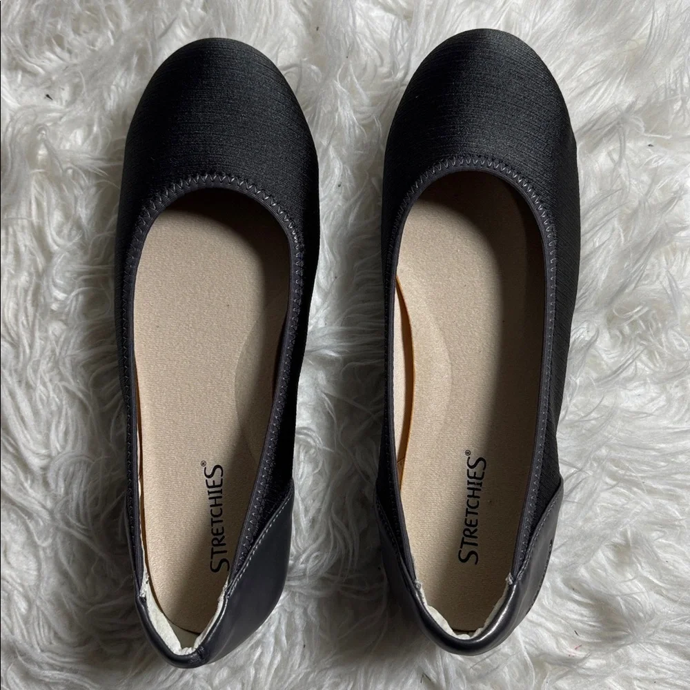 STRETCHIES PEWTER BALLET FLATS